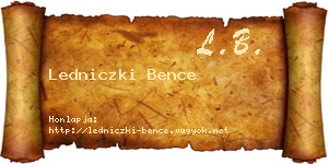 Ledniczki Bence névjegykártya