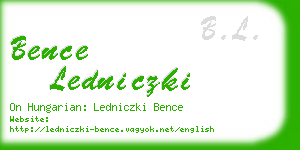 bence ledniczki business card